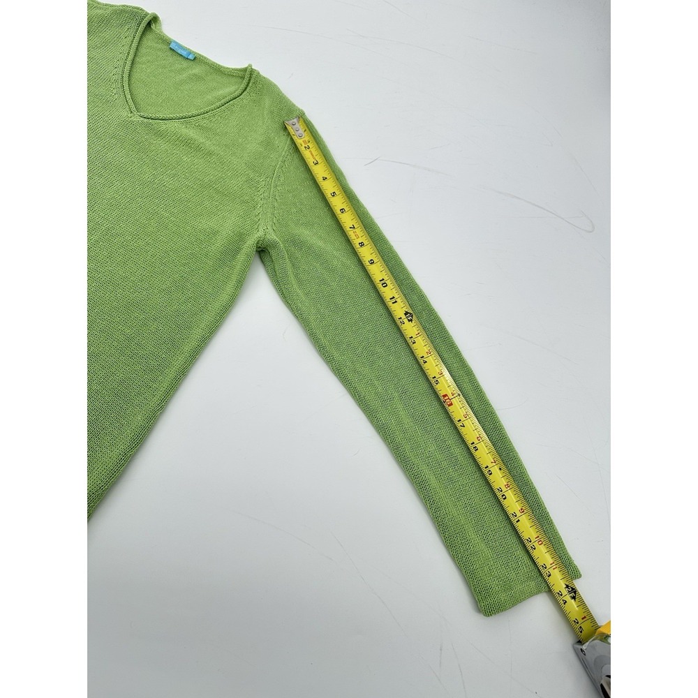 J McLaughlin Lime Green Knit Sweater XL V Neck Coastal Grandmacore Preppy Resort - Picture 6 of 14